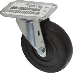 E.R. Wagner - 4" Diam x 1" Wide x 4-13/16" OAH Top Plate Mount Swivel Caster - Hard Rubber, 140 Lb Capacity, Delrin Bearing, 2-3/4 x 3-3/4" Plate - Americas Industrial Supply