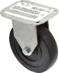 E.R. Wagner - 4" Diam x 1" Wide x 4-13/16" OAH Top Plate Mount Rigid Caster - Hard Rubber, 140 Lb Capacity, Delrin Bearing, 2-3/4 x 3-3/4" Plate - Americas Industrial Supply