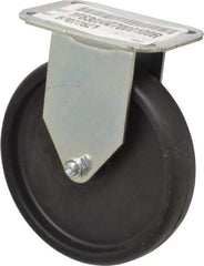 E.R. Wagner - 5" Diam x 1" Wide x 5-13/16" OAH Top Plate Mount Rigid Caster - Polyolefin, 145 Lb Capacity, Plain Bearing, 2-3/4 x 3-3/4" Plate - Americas Industrial Supply
