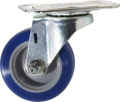 E.R. Wagner - 3" Diam x 1" Wide x 3-3/4" OAH Top Plate Mount Swivel Caster - Polyurethane, 125 Lb Capacity, Plain Bearing, 2-3/4 x 3-3/4" Plate - Americas Industrial Supply