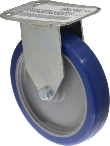 E.R. Wagner - 5" Diam x 1" Wide x 5-13/16" OAH Top Plate Mount Rigid Caster - Polyurethane, 145 Lb Capacity, Plain Bearing, 2-3/4 x 3-3/4" Plate - Americas Industrial Supply