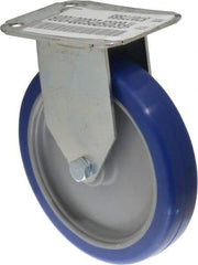 E.R. Wagner - 5" Diam x 1" Wide x 5-13/16" OAH Top Plate Mount Rigid Caster - Polyurethane, 145 Lb Capacity, Plain Bearing, 2-3/4 x 3-3/4" Plate - Americas Industrial Supply