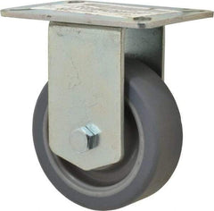 E.R. Wagner - 3-1/2" Diam x 1-1/4" Wide x 4-5/8" OAH Top Plate Mount Rigid Caster - TPR, 155 Lb Capacity, Ball Bearing, 3-1/8 x 4-1/8" Plate - Americas Industrial Supply