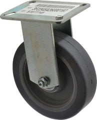 E.R. Wagner - 5" Diam x 1-1/2" Wide x 6-3/8" OAH Top Plate Mount Rigid Caster - TPR, 240 Lb Capacity, Ball Bearing, 3-1/8 x 4-1/8" Plate - Americas Industrial Supply