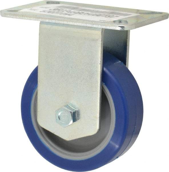 E.R. Wagner - 3-1/2" Diam x 1-1/4" Wide x 4-5/8" OAH Top Plate Mount Rigid Caster - Polyurethane, 250 Lb Capacity, Ball Bearing, 3-1/8 x 4-1/8" Plate - Americas Industrial Supply