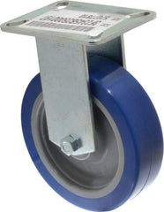 E.R. Wagner - 5" Diam x 1-1/2" Wide x 6-1/4" OAH Top Plate Mount Rigid Caster - Polyurethane, 450 Lb Capacity, Ball Bearing, 3-1/8 x 4-1/8" Plate - Americas Industrial Supply