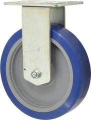 E.R. Wagner - 6" Diam x 1-1/2" Wide x 7-3/8" OAH Top Plate Mount Rigid Caster - Polyurethane, 450 Lb Capacity, Ball Bearing, 3-1/8 x 4-1/8" Plate - Americas Industrial Supply