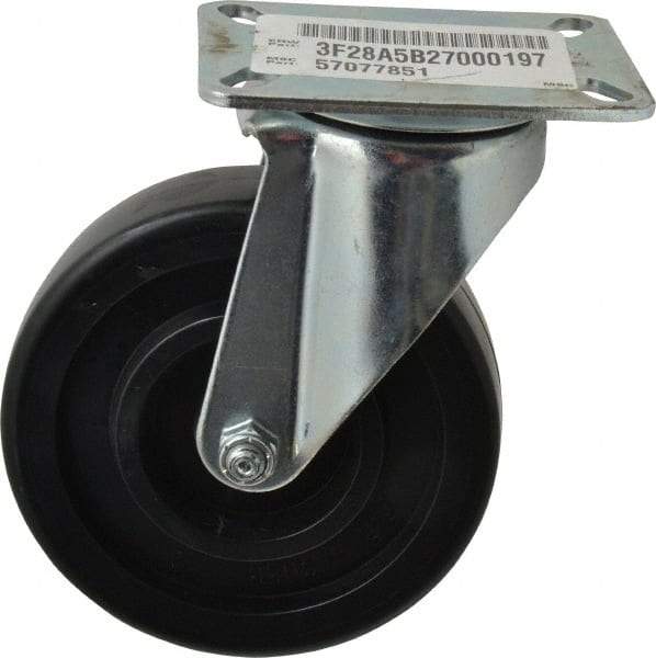 E.R. Wagner - 5" Diam x 1-3/8" Wide x 6-3/8" OAH Top Plate Mount Swivel Caster - Polypropylene, 450 Lb Capacity, Delrin Bearing, 3-1/8 x 4-1/8" Plate - Americas Industrial Supply