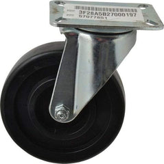 E.R. Wagner - 5" Diam x 1-3/8" Wide x 6-3/8" OAH Top Plate Mount Swivel Caster - Polypropylene, 450 Lb Capacity, Delrin Bearing, 3-1/8 x 4-1/8" Plate - Americas Industrial Supply
