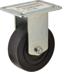 E.R. Wagner - 4" Diam x 1-3/8" Wide x 5-3/8" OAH Top Plate Mount Rigid Caster - Polypropylene, 375 Lb Capacity, Ball Bearing, 3-1/8 x 4-1/8" Plate - Americas Industrial Supply