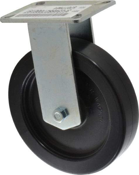 E.R. Wagner - 6" Diam x 1-1/2" Wide x 7-3/8" OAH Top Plate Mount Rigid Caster - Polypropylene, 450 Lb Capacity, Ball Bearing, 3-1/8 x 4-1/8" Plate - Americas Industrial Supply