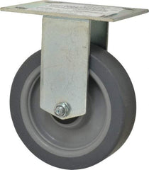 E.R. Wagner - 5" Diam x 1-1/2" Wide x 6-3/8" OAH Top Plate Mount Rigid Caster - TPR, 240 Lb Capacity, Roller Bearing, 3-3/4 x 4-5/8" Plate - Americas Industrial Supply