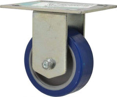 E.R. Wagner - 3-1/2" Diam x 1-1/4" Wide x 4-5/8" OAH Top Plate Mount Rigid Caster - Polyurethane, 250 Lb Capacity, Ball Bearing, 3-3/4 x 4-5/8" Plate - Americas Industrial Supply