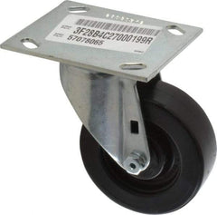 E.R. Wagner - 4" Diam x 1-3/8" Wide x 5-3/8" OAH Top Plate Mount Swivel Caster - Polypropylene, 375 Lb Capacity, Roller Bearing, 3-3/4 x 4-5/8" Plate - Americas Industrial Supply