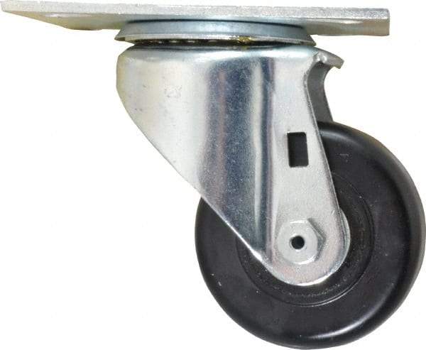 E.R. Wagner - 3" Diam x 1-1/2" Wide x 4-3/8" OAH Top Plate Mount Swivel Caster - Phenolic, 350 Lb Capacity, Roller Bearing, 3-3/4 x 4-5/8" Plate - Americas Industrial Supply