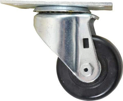E.R. Wagner - 3" Diam x 1-1/2" Wide x 4-3/8" OAH Top Plate Mount Swivel Caster - Phenolic, 350 Lb Capacity, Roller Bearing, 3-3/4 x 4-5/8" Plate - Americas Industrial Supply