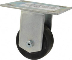 E.R. Wagner - 3" Diam x 1-1/2" Wide x 4-3/8" OAH Top Plate Mount Rigid Caster - Phenolic, 350 Lb Capacity, Roller Bearing, 3-3/4 x 4-5/8" Plate - Americas Industrial Supply
