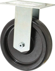 E.R. Wagner - 6" Diam x 1-1/2" Wide x 7-3/8" OAH Top Plate Mount Rigid Caster - Phenolic, 450 Lb Capacity, Roller Bearing, 3-3/4 x 4-5/8" Plate - Americas Industrial Supply