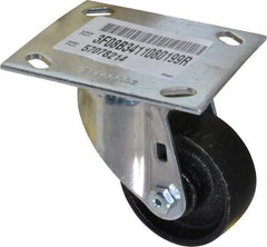 E.R. Wagner - 3" Diam x 1-1/4" Wide x 4-3/8" OAH Top Plate Mount Swivel Caster - Semi-Steel, 450 Lb Capacity, Roller Bearing, 3-3/4 x 4-5/8" Plate - Americas Industrial Supply