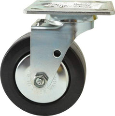 E.R. Wagner - 5" Diam x 2" Wide x 6-1/2" OAH Top Plate Mount Swivel Caster - Polypropylene, 650 Lb Capacity, Roller Bearing, 4 x 4-1/2" Plate - Americas Industrial Supply