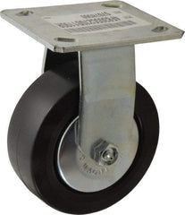 E.R. Wagner - 5" Diam x 2" Wide x 6-1/2" OAH Top Plate Mount Rigid Caster - Polypropylene, 650 Lb Capacity, Roller Bearing, 4 x 4-1/2" Plate - Americas Industrial Supply