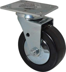 E.R. Wagner - 5" Diam x 2" Wide x 6-1/2" OAH Top Plate Mount Swivel Caster - Phenolic, 650 Lb Capacity, Roller Bearing, 4 x 4-1/2" Plate - Americas Industrial Supply