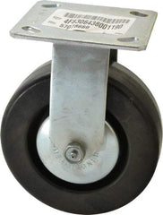 E.R. Wagner - 6" Diam x 2" Wide x 7-1/2" OAH Top Plate Mount Rigid Caster - Phenolic, 700 Lb Capacity, Roller Bearing, 4 x 4-1/2" Plate - Americas Industrial Supply