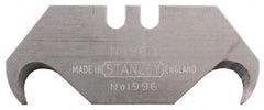 Stanley - 5 Piece High Carbon Steel Hook Blade - 1-7/8" OAL, 0.024" Blade Thickness - Americas Industrial Supply