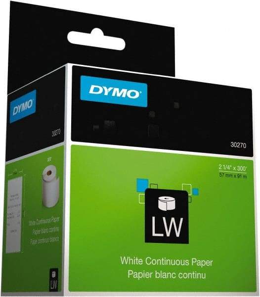 Dymo - 2-7/16" Wide x 3,600" Long, White Receipt Paper - For DYMO LabelWriter Printers - Americas Industrial Supply