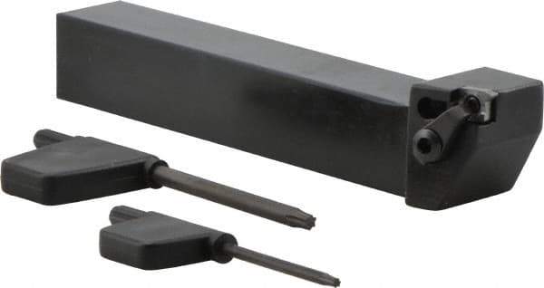 Seco - CE, External, Right Hand, 0.103" Max Depth of Cut, 0.03 to 0.103" Groove Width, Indexable Grooving Tool Holder - 10EAR, 10ER, 12ER Insert Compatibility, 3/4" Shank Height, 3/4" Shank Width, 5" OAL - Americas Industrial Supply