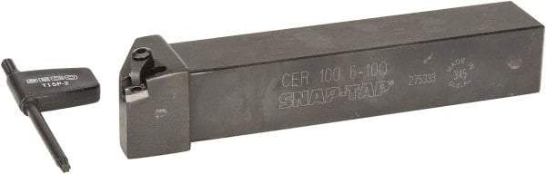 Seco - Right Hand Cut, 1" Shank Width x 1" Shank Height Indexable Threading Toolholder - 6" OAL, 10ER Insert Compatibility, CE Toolholder - Americas Industrial Supply