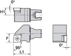Kennametal - Right Hand Cut, Size KM25, CC.. Insert Compatiblity, External Modular Turning & Profiling Cutting Unit Head - 16mm Ctr to Cutting Edge, 30mm Head Length, Through Coolant, Series Screw-On - Americas Industrial Supply