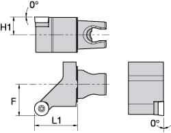Kennametal - Left Hand Cut, Size KM25, RC.. 10T3M0 Insert Compatiblity, External Modular Turning & Profiling Cutting Unit Head - 22mm Ctr to Cutting Edge, 30mm Head Length, Through Coolant, Series Screw-On - Americas Industrial Supply