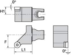 Kennametal - Left Hand Cut, Size KM25, RC.. 10T3M0 Insert Compatiblity, External Modular Turning & Profiling Cutting Unit Head - 22mm Ctr to Cutting Edge, 30mm Head Length, Through Coolant, Series Screw-On - Americas Industrial Supply