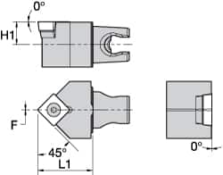Kennametal - Neutral Cut, Size KM25, SC.. 120408 Insert Compatiblity, External Modular Turning & Profiling Cutting Unit Head - 30mm Head Length, Through Coolant, Series Screw-On - Americas Industrial Supply