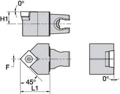 Kennametal - Neutral Cut, Size KM25, SC.. 120408 Insert Compatiblity, External Modular Turning & Profiling Cutting Unit Head - 30mm Head Length, Through Coolant, Series Screw-On - Americas Industrial Supply