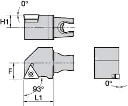 Kennametal - Right Hand Cut, Size KM25, TC.. Insert Compatiblity, External Modular Turning & Profiling Cutting Unit Head - 16mm Ctr to Cutting Edge, 30mm Head Length, Through Coolant, Series Screw-On - Americas Industrial Supply