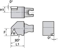 Kennametal - Right Hand Cut, Size KM25, TC.. Insert Compatiblity, External Modular Turning & Profiling Cutting Unit Head - 16mm Ctr to Cutting Edge, 30mm Head Length, Through Coolant, Series Screw-On - Americas Industrial Supply