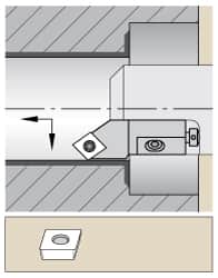 Kennametal - Series Screw-On, Left Hand Cut, 25mm Min Bore Diam, Boring Cartridge - 0.394" Back of Bar to Cutting Edge, CP... Insert, 1.1" OAL, 45° Lead Angle - Americas Industrial Supply