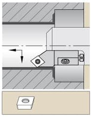 Kennametal - Series Screw-On, Left Hand Cut, 25mm Min Bore Diam, Boring Cartridge - 0.394" Back of Bar to Cutting Edge, CP... Insert, 1.1" OAL, 45° Lead Angle - Americas Industrial Supply