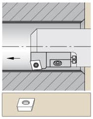 Kennametal - Series Screw-On, Right Hand Cut, 25mm Min Bore Diam, Boring Cartridge - 0.394" Back of Bar to Cutting Edge, CP... Insert, 1.26" OAL, 15° Lead Angle - Americas Industrial Supply