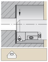 Kennametal - Series Screw-On, Right Hand Cut, 40mm Min Bore Diam, Boring Cartridge - 0.551" Back of Bar to Cutting Edge, TP.. Insert, 1.97" OAL, 0° Lead Angle - Americas Industrial Supply