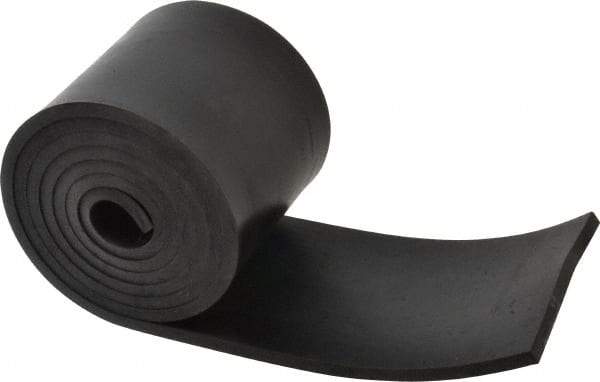 Made in USA - 1/4" Thick x 4" Wide x 60" Long, Buna-N Rubber Strip - Stock Length, 60 Shore A Durometer, 800 to 1,000 psi Tensile Strength, -20 to 170°F, Black - Americas Industrial Supply