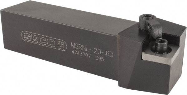Seco - MSRN, Left Hand Cut, 15° Lead Angle, 1-1/4" Shank Height x 1-1/4" Shank Width, Negative Rake Indexable Turning Toolholder - 6" OAL, SN..64. Insert Compatibility, Series Multiple Lock - Americas Industrial Supply