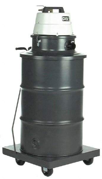 Minuteman - 55 Gal Steel Tank, Air Powered Pneumatic Canister Wet/Dry Vacuum - Accessories Included - Americas Industrial Supply