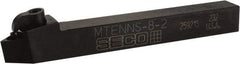 Seco - MTEN, Neutral Cut, 0° Lead Angle, 1/2" Shank Height x 1/2" Shank Width, Negative Rake Indexable Turning Toolholder - 4-1/2" OAL, TN..22. Insert Compatibility, Series Multiple Lock - Americas Industrial Supply