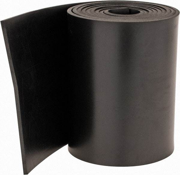 Made in USA - 1/8" Thick x 4" Wide x 60" Long, Neoprene Rubber Strip - Stock Length, 60 Shore A Durometer, 1,000 to 1,200 psi Tensile Strength, -40 to 212°F, Black - Americas Industrial Supply