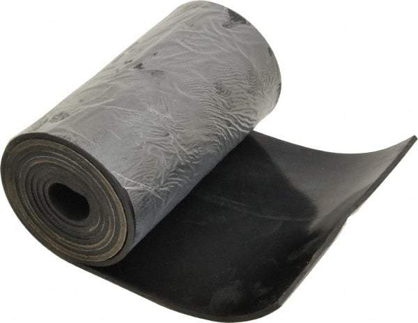 Made in USA - 1/8" Thick x 6" Wide x 60" Long, Neoprene Rubber Strip - Stock Length, 60 Shore A Durometer, 1,000 to 1,200 psi Tensile Strength, -40 to 212°F, Black - Americas Industrial Supply