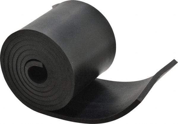Made in USA - 1/4" Thick x 4" Wide x 60" Long, Neoprene Rubber Strip - Stock Length, 60 Shore A Durometer, 1,000 to 1,200 psi Tensile Strength, -40 to 212°F, Black - Americas Industrial Supply
