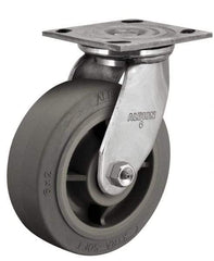 Albion - 5" Diam x 2" Wide x 6-1/2" OAH Top Plate Mount Swivel Caster - Phenolic, 1,000 Lb Capacity, Delrin Bearing, 4 x 4-1/2" Plate - Americas Industrial Supply